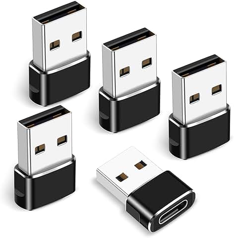 USB C Female to USB Male Adapter, 5-Pack