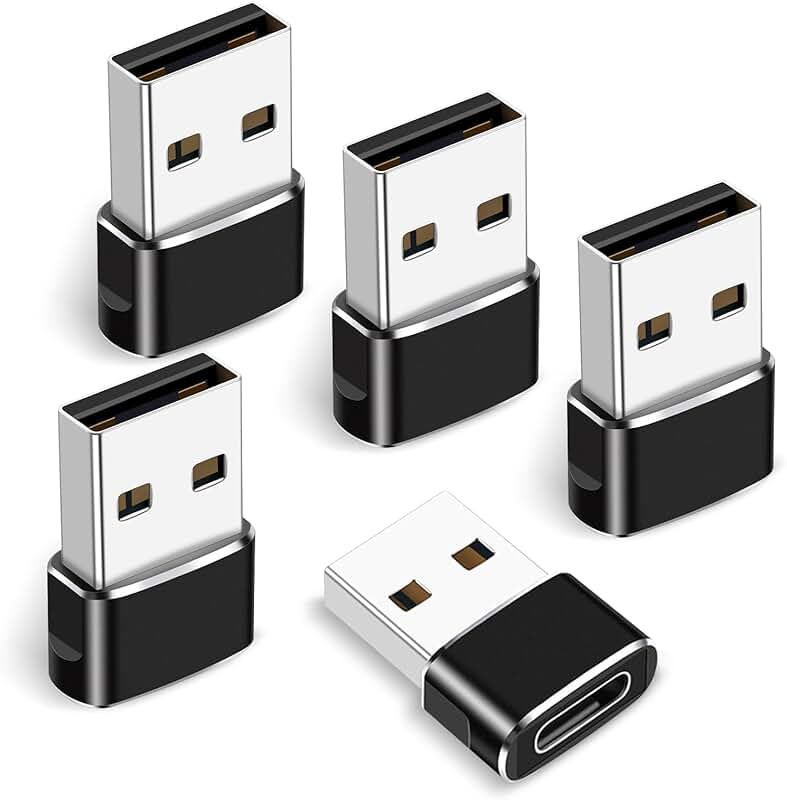 USB C Female to USB Male Adapter, 5-Pack