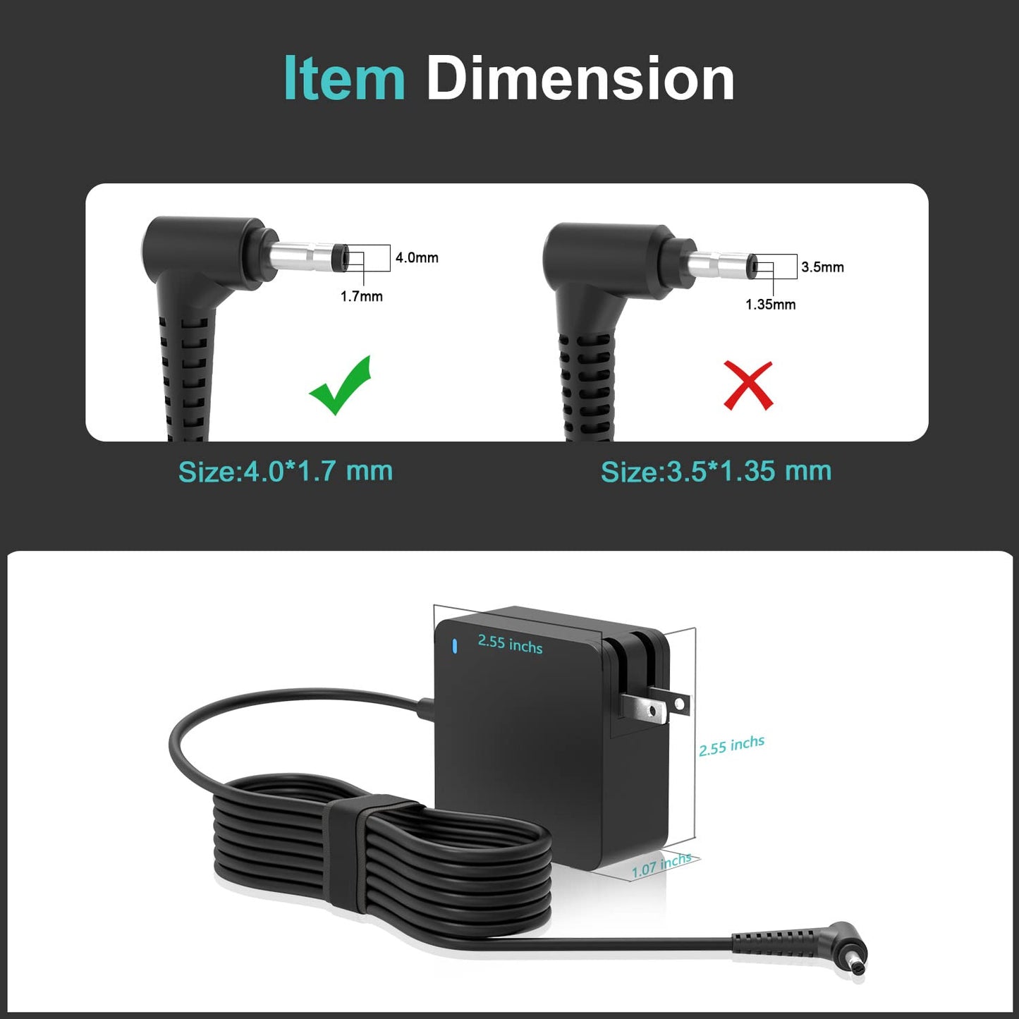 Charger for Lenovo Laptop Charger - 65W 45W