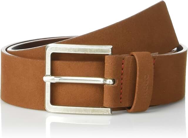 Men's Square Buckle Suede Belt