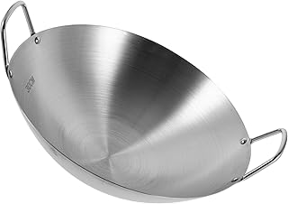 Large Stainless Steel Wok for Cooking and Easy Storage