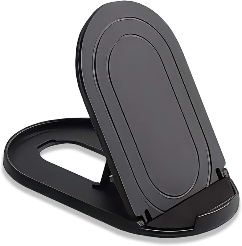 Foldable Adjustable Phone and Tablet Stand in Black