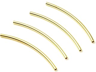 Set of five 14K gold-filled long curve noodle spacer beads