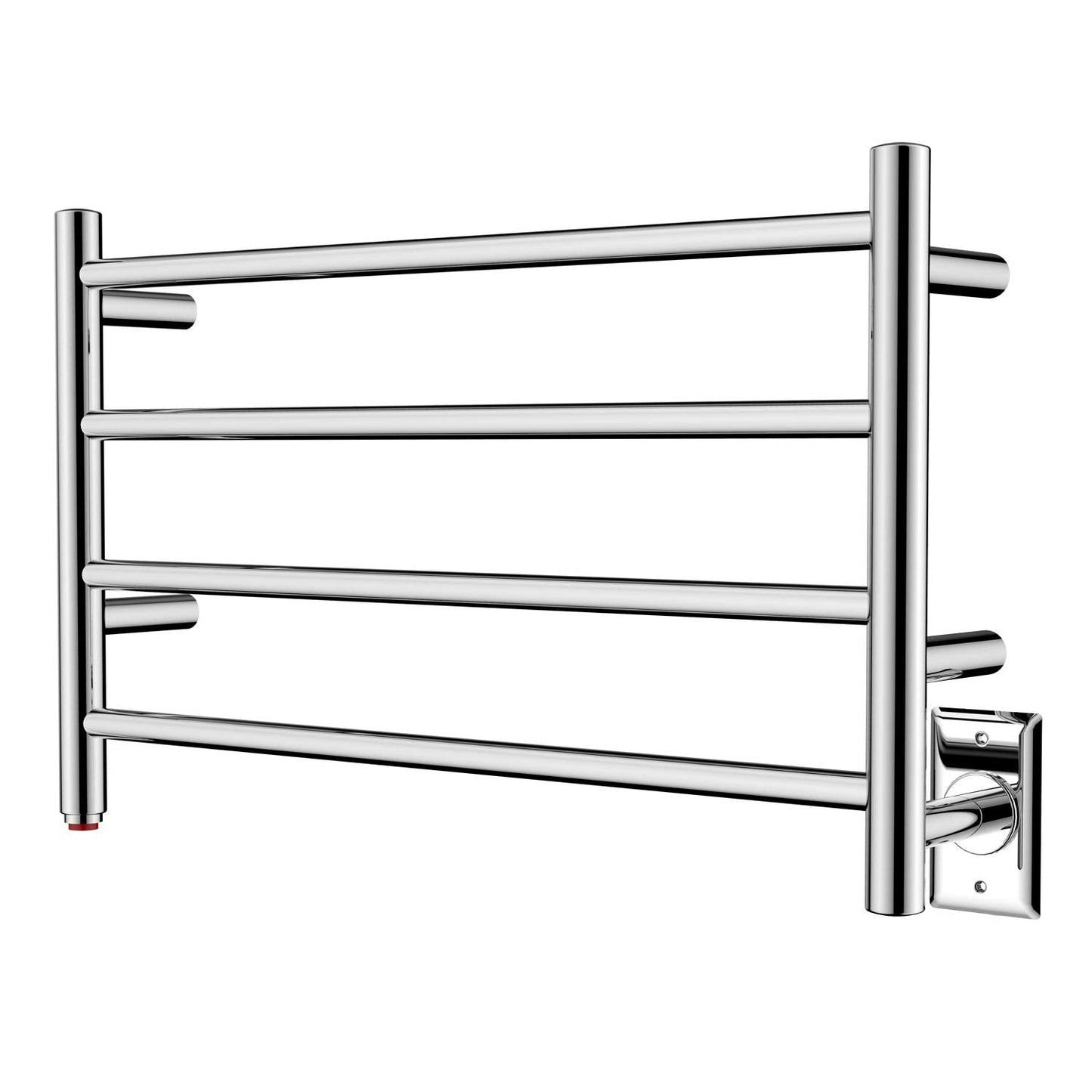 HEAT E Towel Warmer 4 Bar Towel Dryer Wall-Mounted Plug-in Bath Towel Heater  Mirror Polish