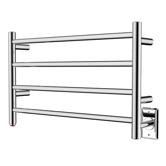 HEAT E Towel Warmer 4 Bar Towel Dryer Wall-Mounted Plug-in Bath Towel Heater  Mirror Polish