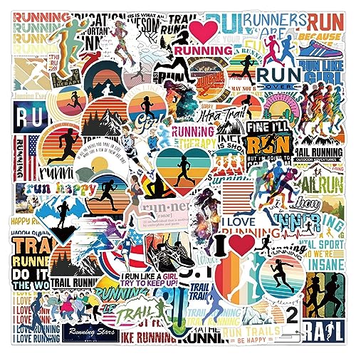 105-Piece Running Sticker Set for Water Bottles and More