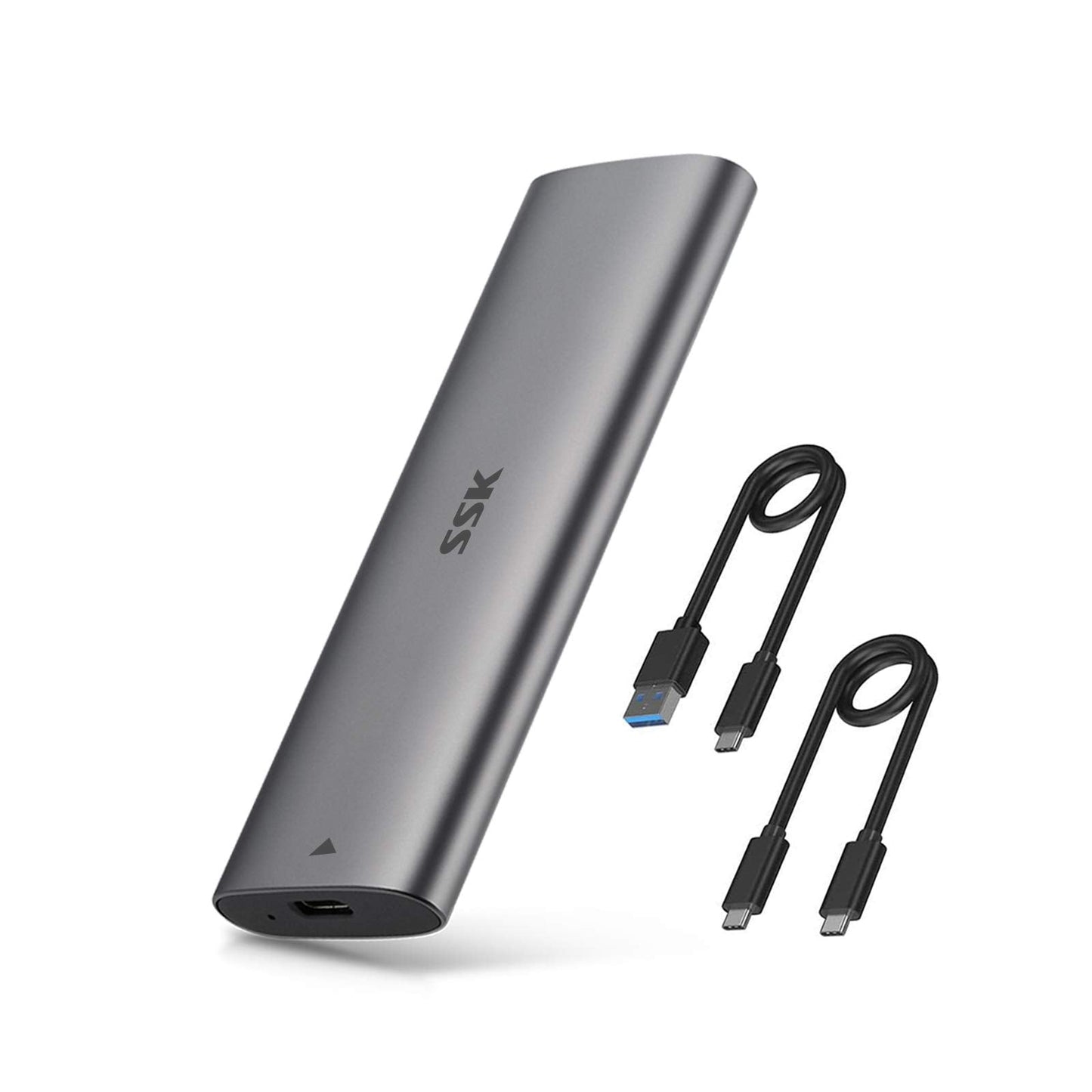 Aluminum USB C to M.2 NVMe SSD Tool-Free Enclosure Reader, USB 3.1/3.2 Gen 2(10Gbps) to NVMe PCI-E M-Key Solid State Drive External Adapter Support UASP Trim (Fits only NVMe SSDs 2242/2260/2280)