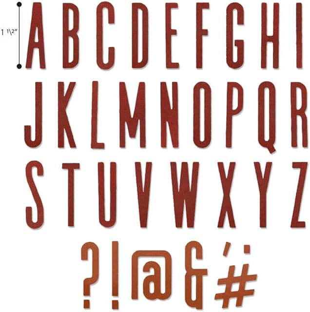 Alphanumeric Thinlits Die Set, 65 Pieces, Multicolor