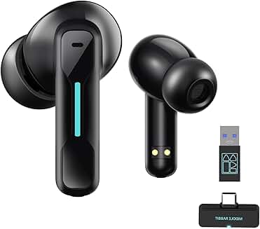 Wireless USB Earbuds with Microphone for PC and Laptop