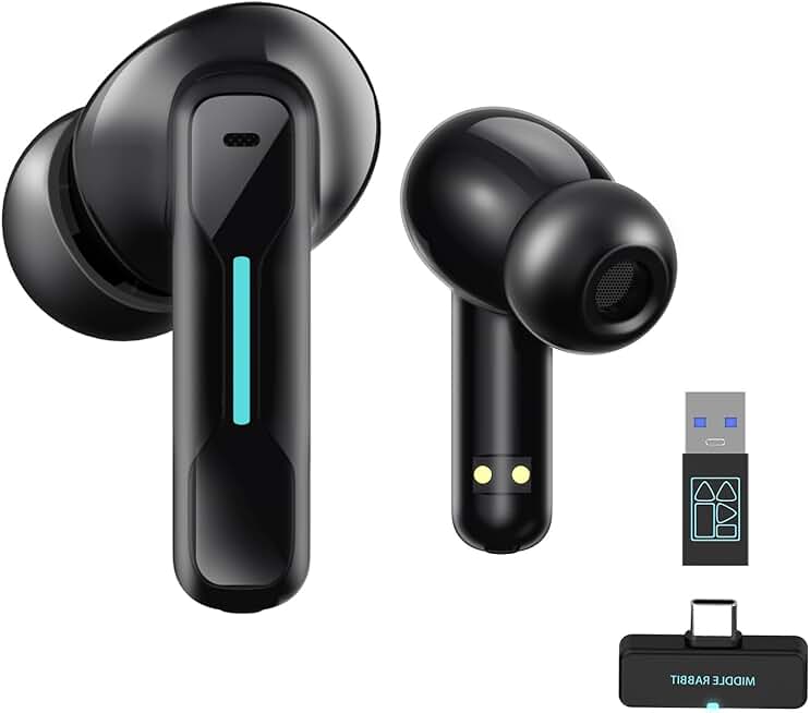 Wireless USB Earbuds with Microphone for PC and Laptop
