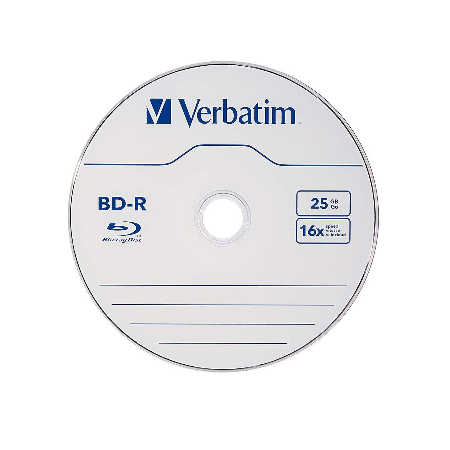 BD-R 25GB 16X Blu-ray Recordable Media Disc - 50 Pack Spindle