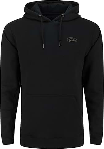Men's Solid Midweight Cotton Blend Hoodie with Kangaroo Pocket