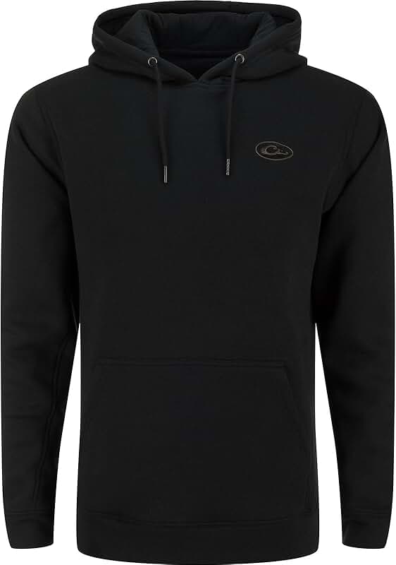 Men's Solid Midweight Cotton Blend Hoodie with Kangaroo Pocket