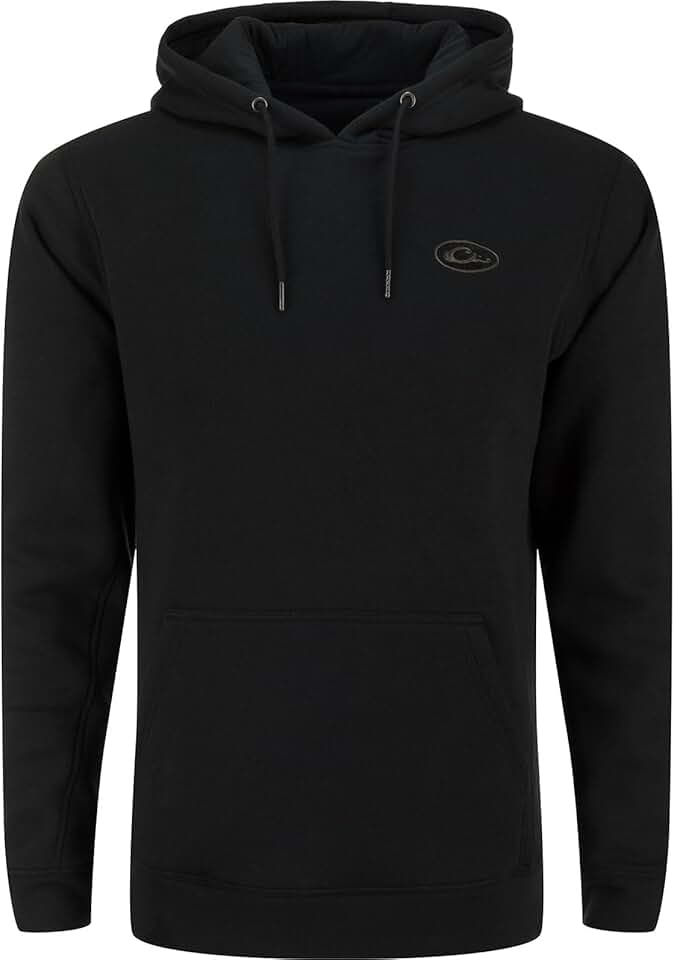 Men's Solid Midweight Cotton Blend Hoodie with Kangaroo Pocket
