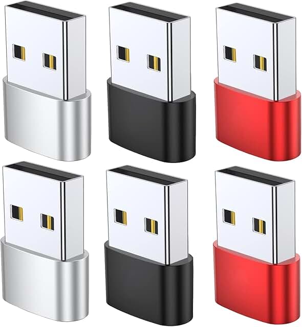 Six-pack USB C female to male charger adapters