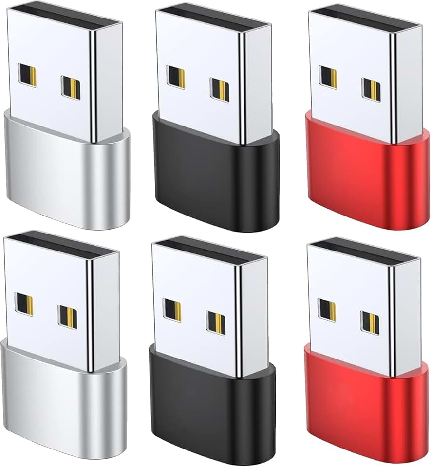 Six-pack USB C female to male charger adapters