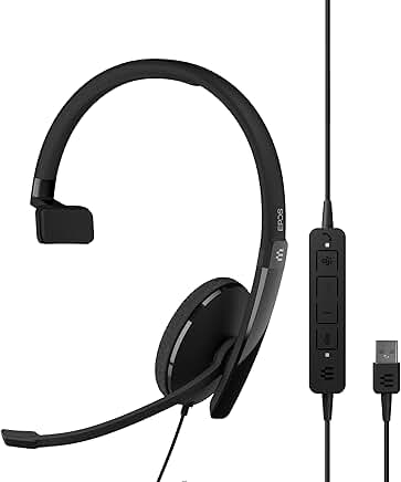 Wired single-sided headset with USB, clear sound, and call control