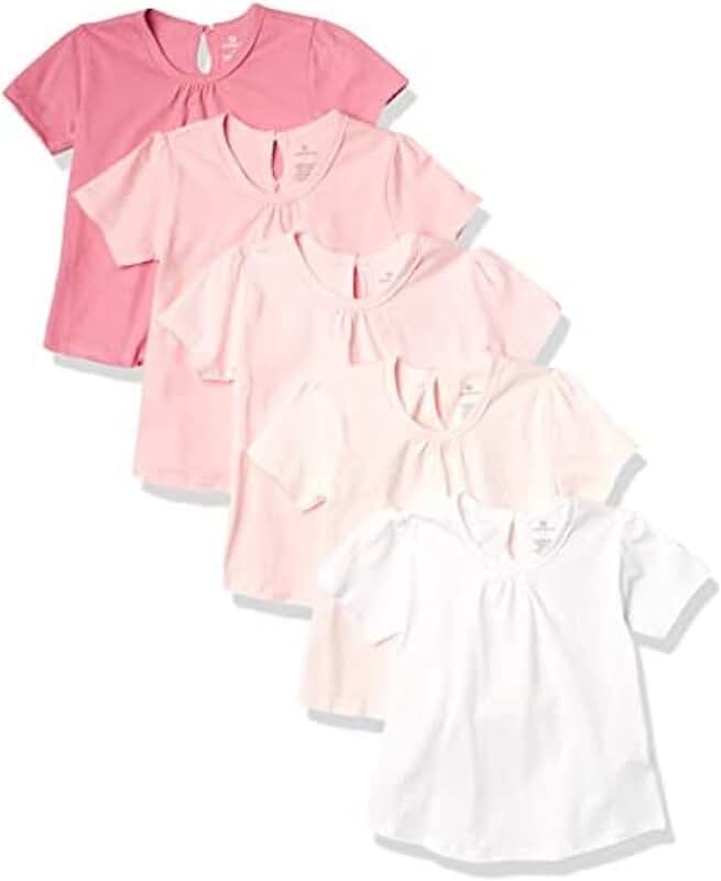 Five Organic Cotton Puff Sleeve T-Shirts for Kids