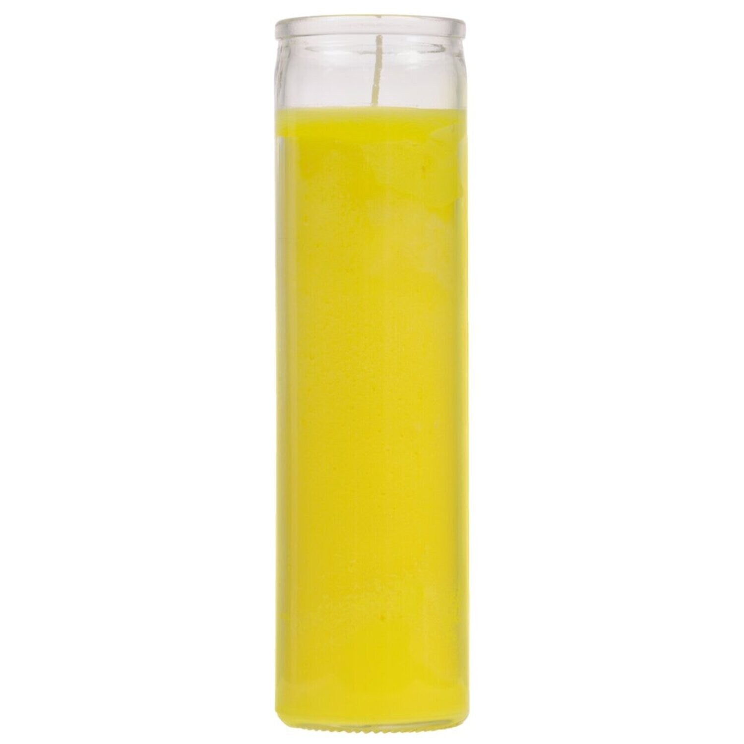 Yellow Glass Jar Prayer Candles, 8 in. (Pack of 12)