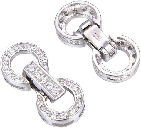 Two Sterling Silver Snap Lock Necklace Enhancer Clasp
