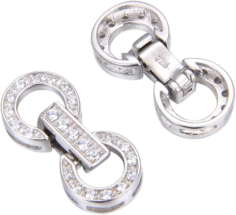 Two Sterling Silver Snap Lock Necklace Enhancer Clasp