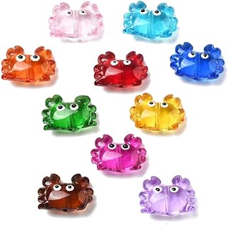 20 Pcs Colorful Small Bumpy Crab Beads for Jewelry