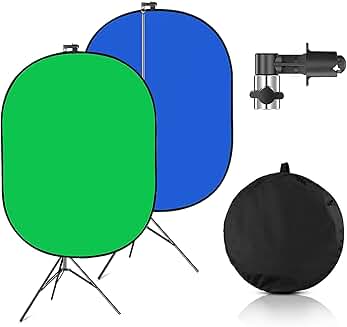 Portable 59x39 inch Green and Blue Collapsible Backdrop