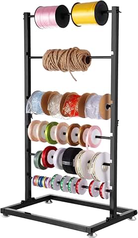 Six-Tier Ribbon Storage Rack with Adjustable Height