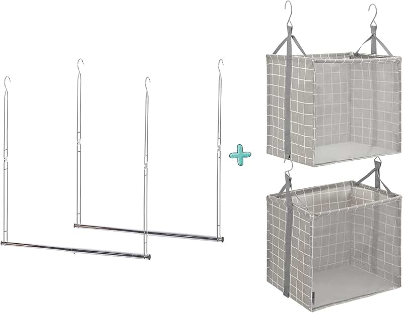 Two-Pack Hanging Closet Rods with Shelves