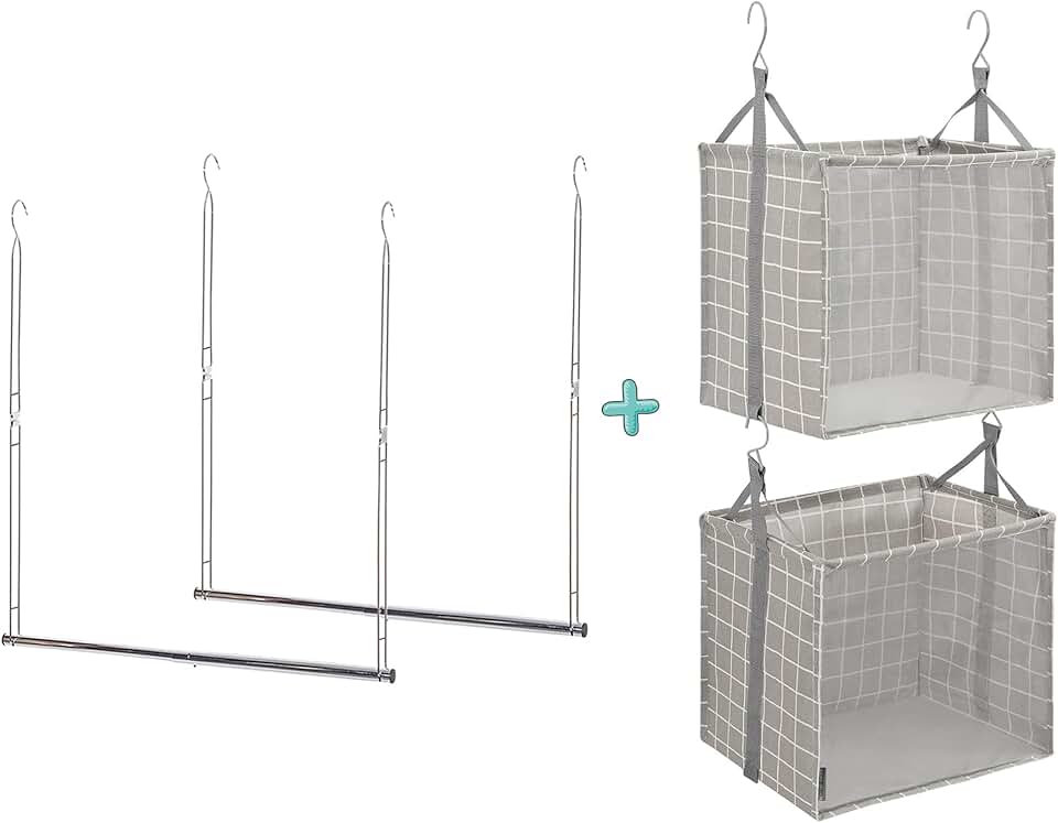 Two-Pack Hanging Closet Rods with Shelves