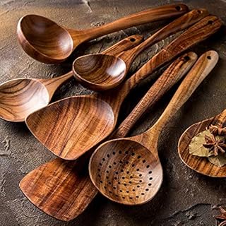 8-Piece Handcrafted Teakwood Cooking Utensil Set