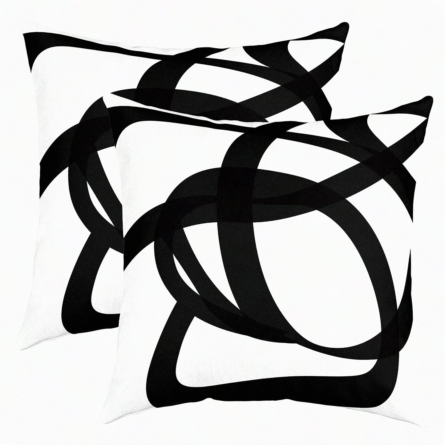 Geometric Stripe Line Pillow Covers Set - Soft Kids Decorative Throw Pillowcase - Abstract Cushion Cover - Modern Art Room Decor - 20x20 Inch - Black and White - Pack of 2