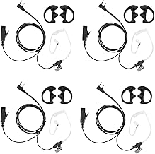 4 Pack Transparent Air Acoustic Tube Headsets for Walkie Talkies