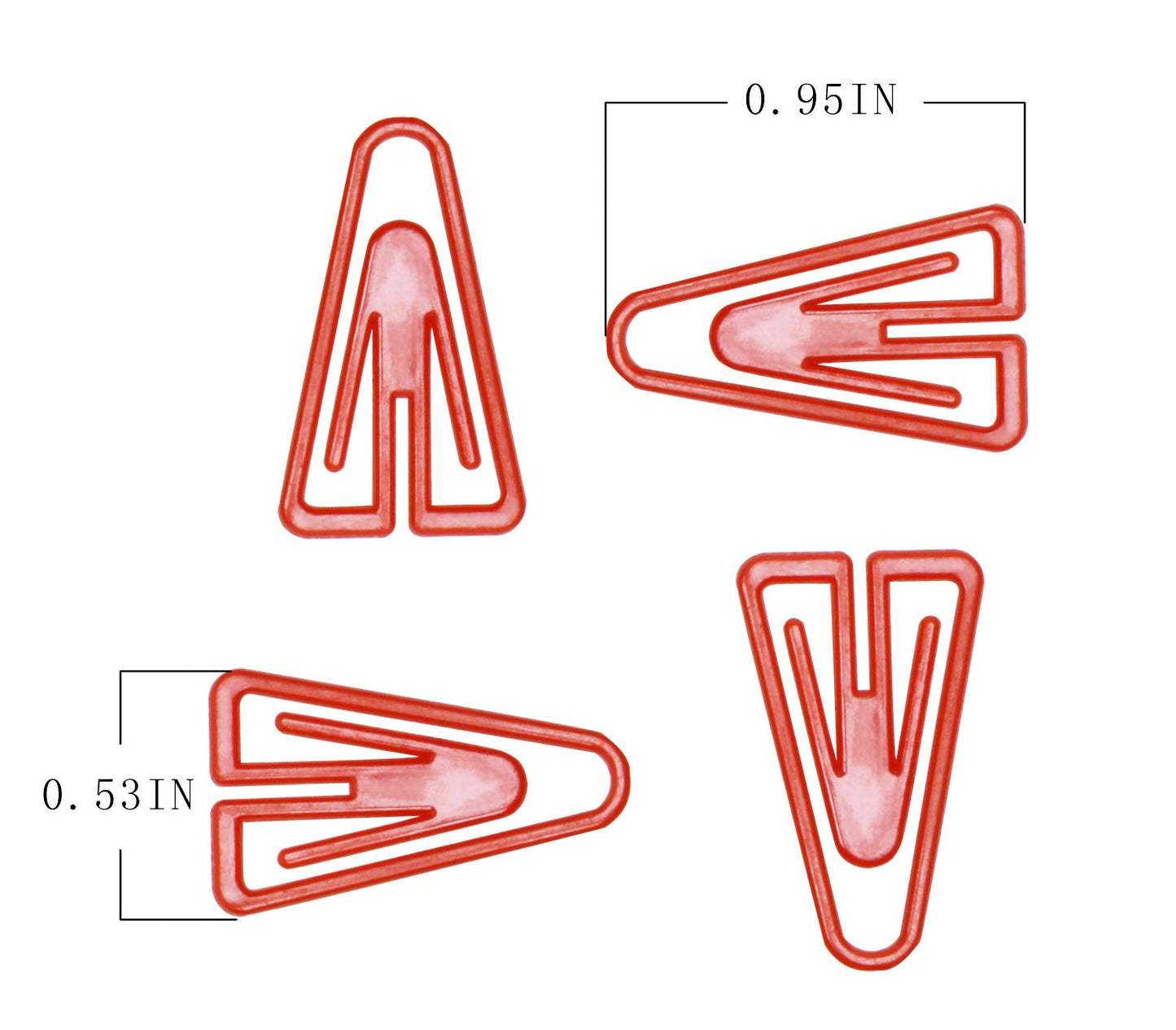 Small Creative Plastic Triangle Paper Clip Holder, 50 Pieces