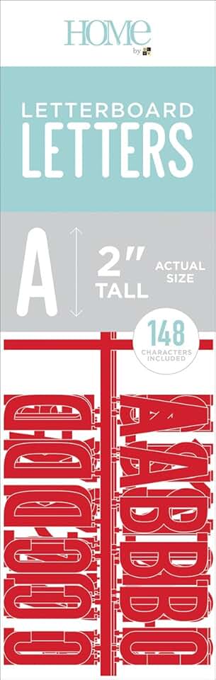 Red 2-inch letterboard letters and characters, 148 pieces