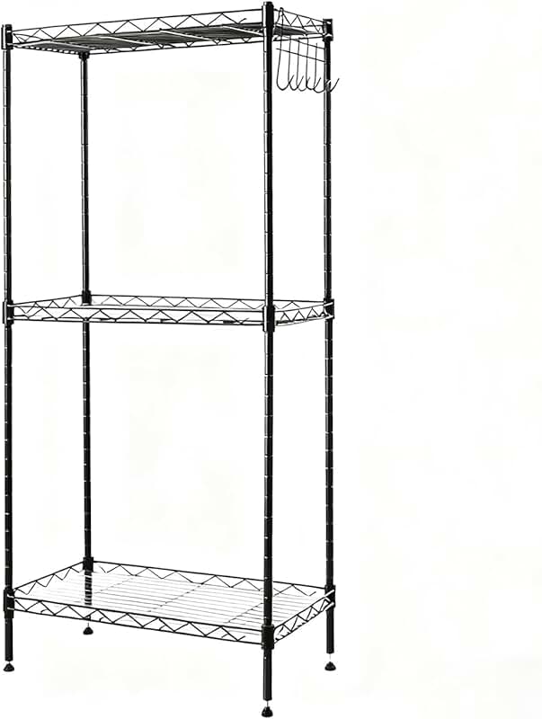 3-Shelf Adjustable Metal Wire Storage Shelves