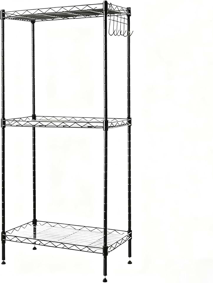 3-Shelf Adjustable Metal Wire Storage Shelves