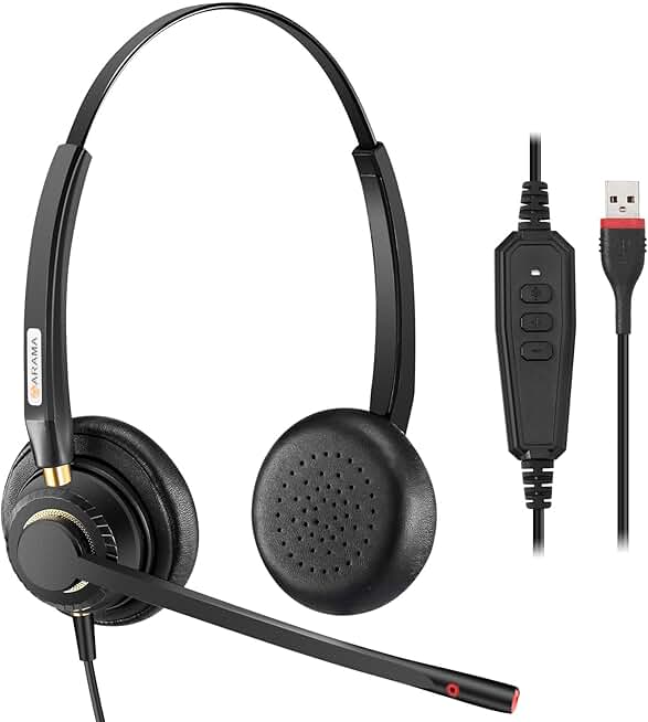 Two USB headsets with microphones for PC and laptop