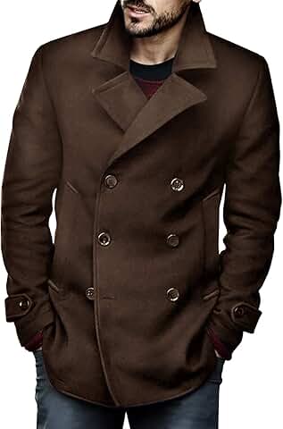 Men's Classic Winter Double-Breasted Pea Coat