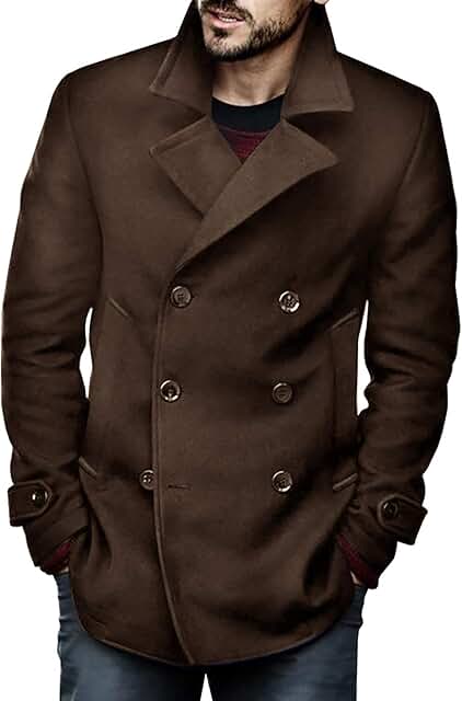 Men's Classic Winter Double-Breasted Pea Coat