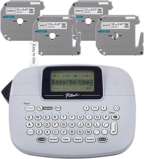 Monochrome Label Maker with 4 Tapes