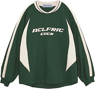 Red oversized crewneck sweatshirt with vintage graphic