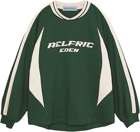 Red oversized crewneck sweatshirt with vintage graphic