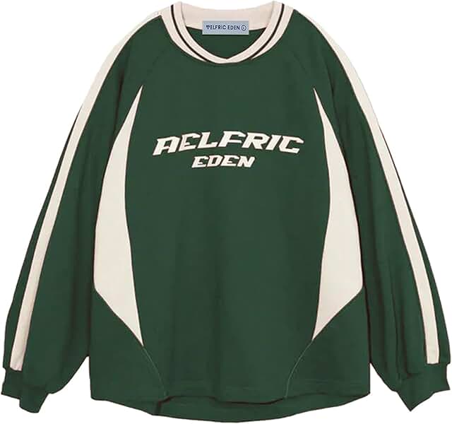 Red oversized crewneck sweatshirt with vintage graphic