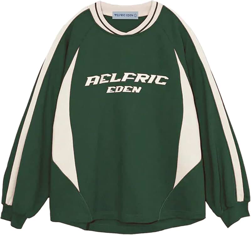 Red oversized crewneck sweatshirt with vintage graphic