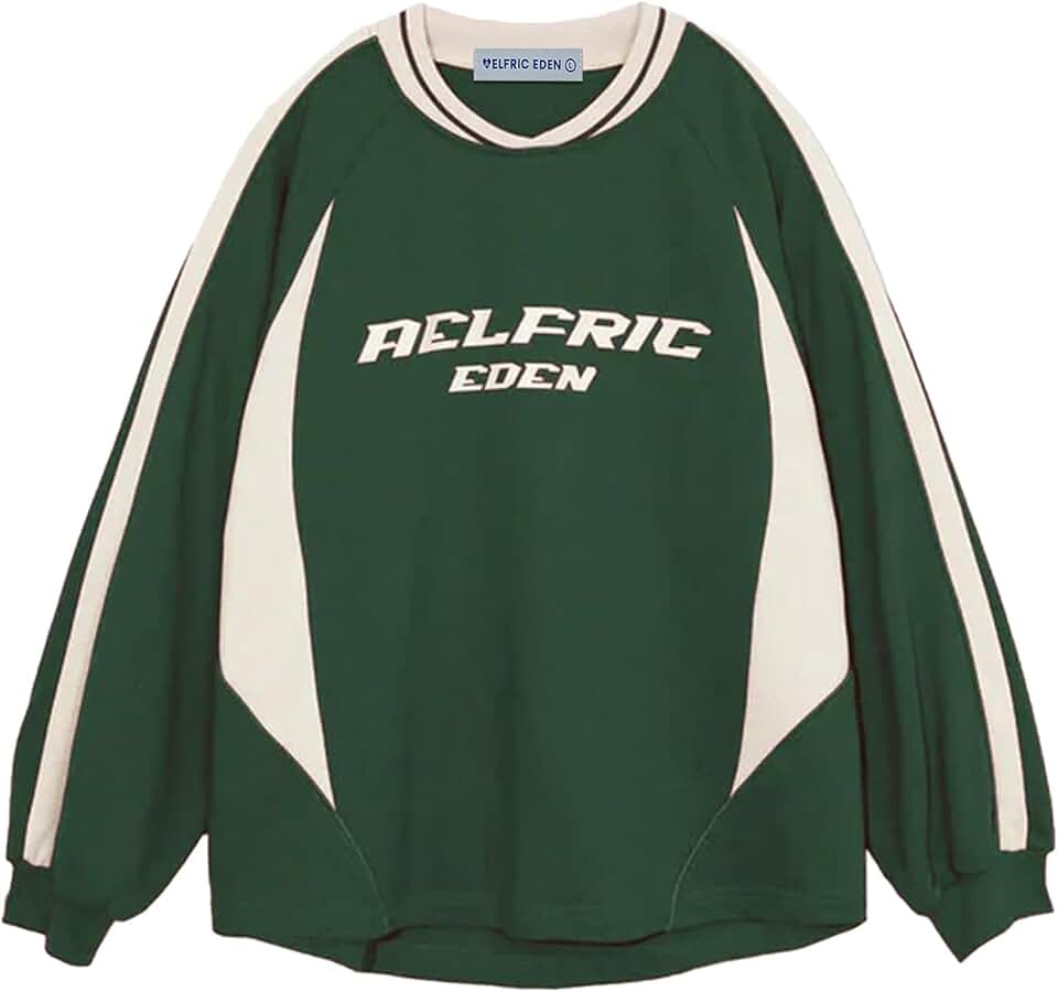Red oversized crewneck sweatshirt with vintage graphic