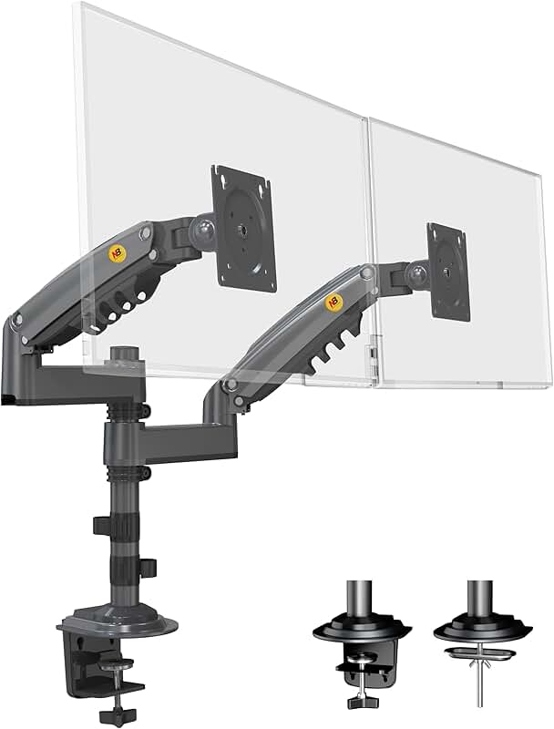 Dual Monitor Desk Mount Stand for 2 Screens up to 27''