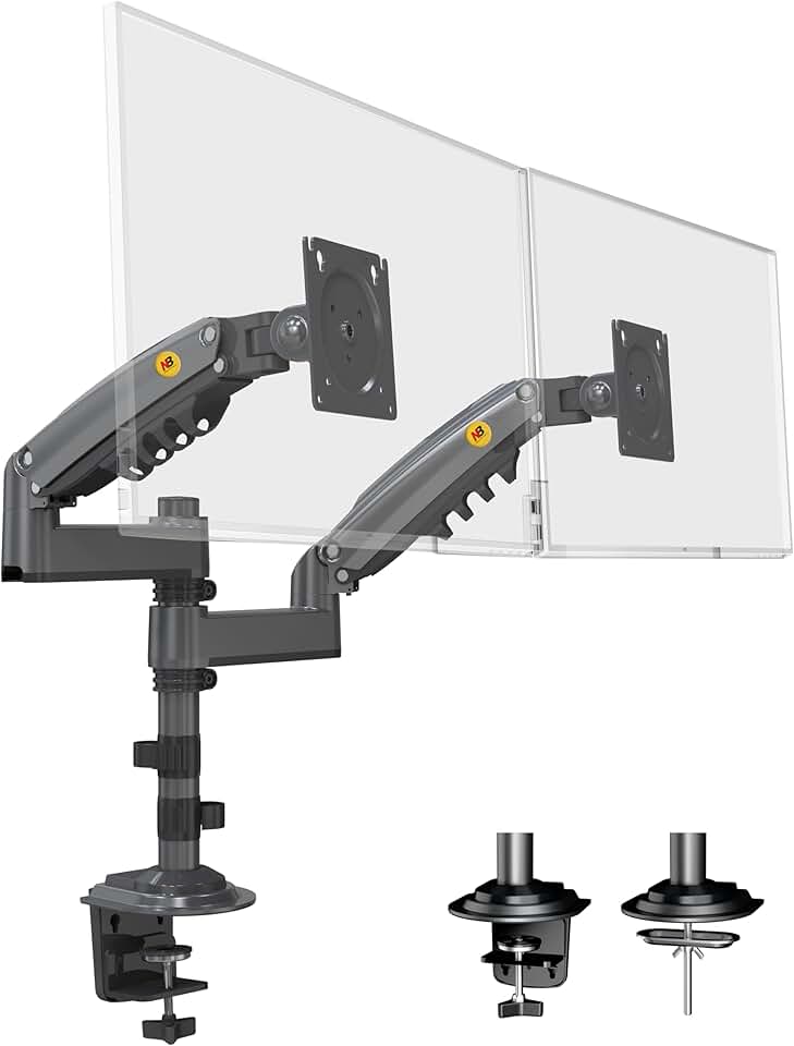 Dual Monitor Desk Mount Stand for 2 Screens up to 27''