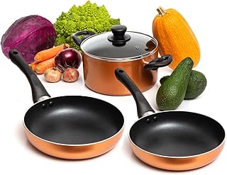 4-Piece Nonstick Aluminum Copper Cookware Set
