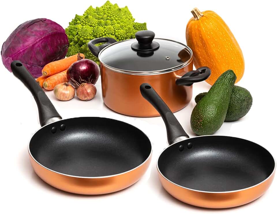 4-Piece Nonstick Aluminum Copper Cookware Set